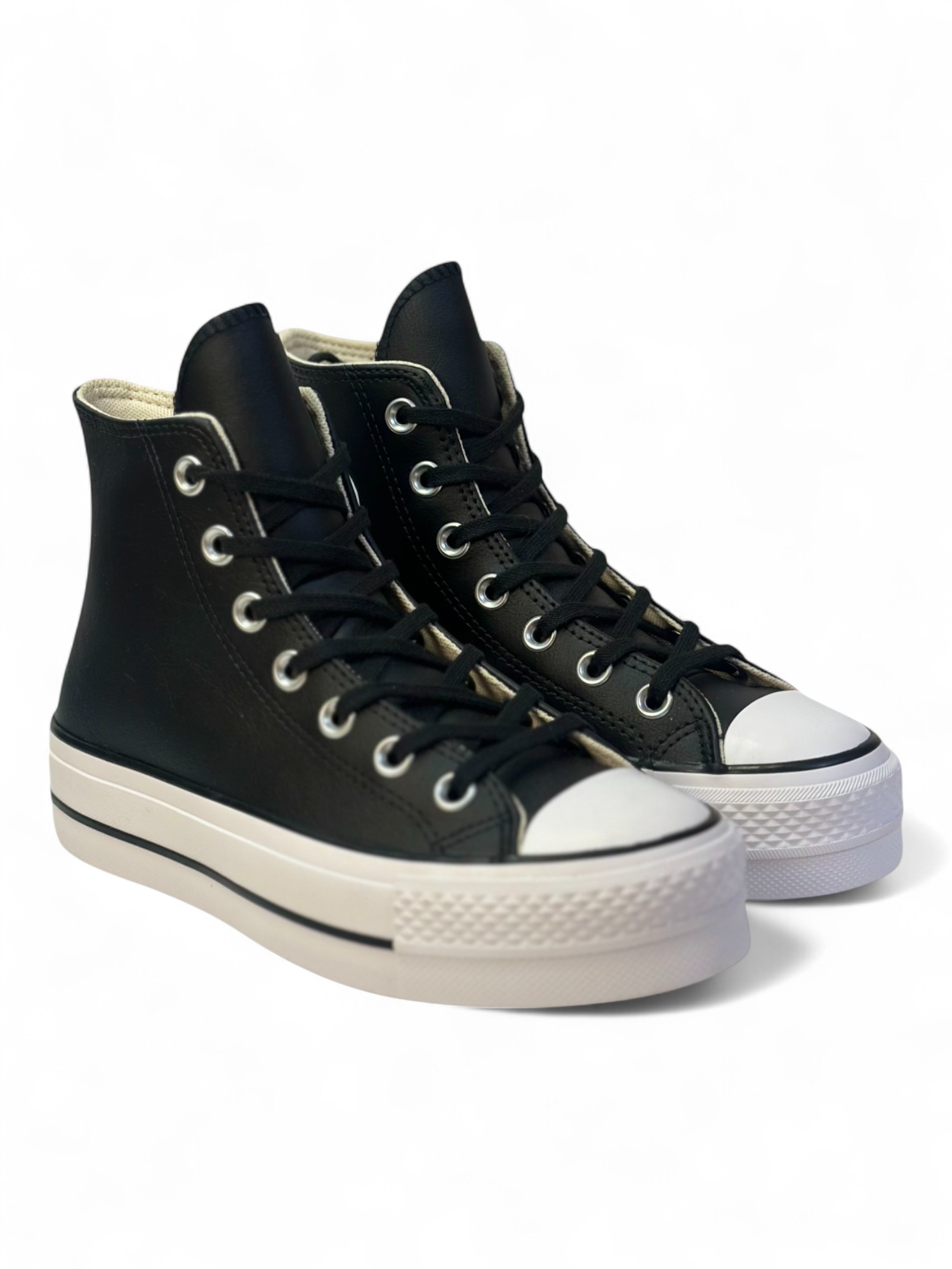 Converse Chuck Taylor All Star Plataforma Bota Negro De Piel