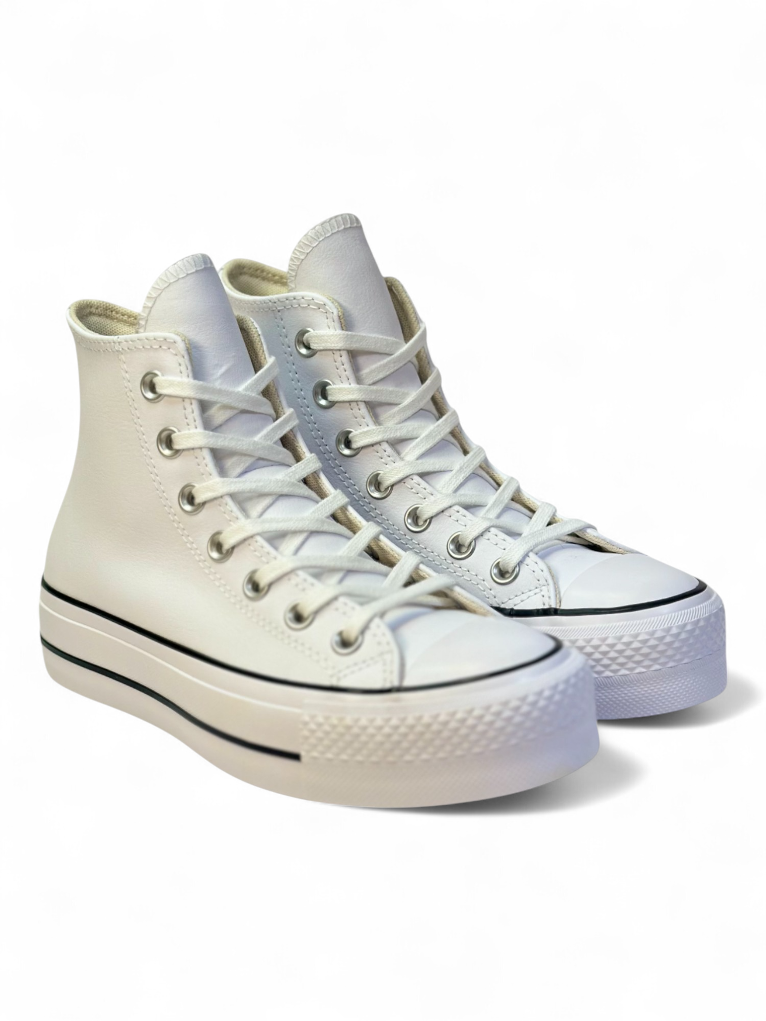 Converse Chuck Taylor All Star Plataforma Bota Blanco De Piel