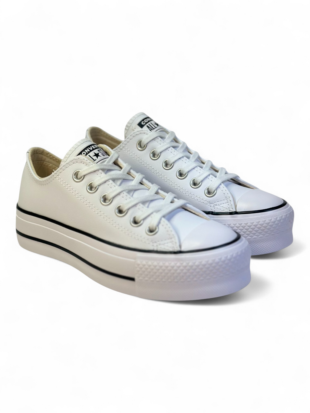 Converse Chuck Taylor All Star Plataforma Ox Blanco De Piel