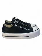 Converse Chuck Taylor All Star Plataforma Ox Negro De Piel