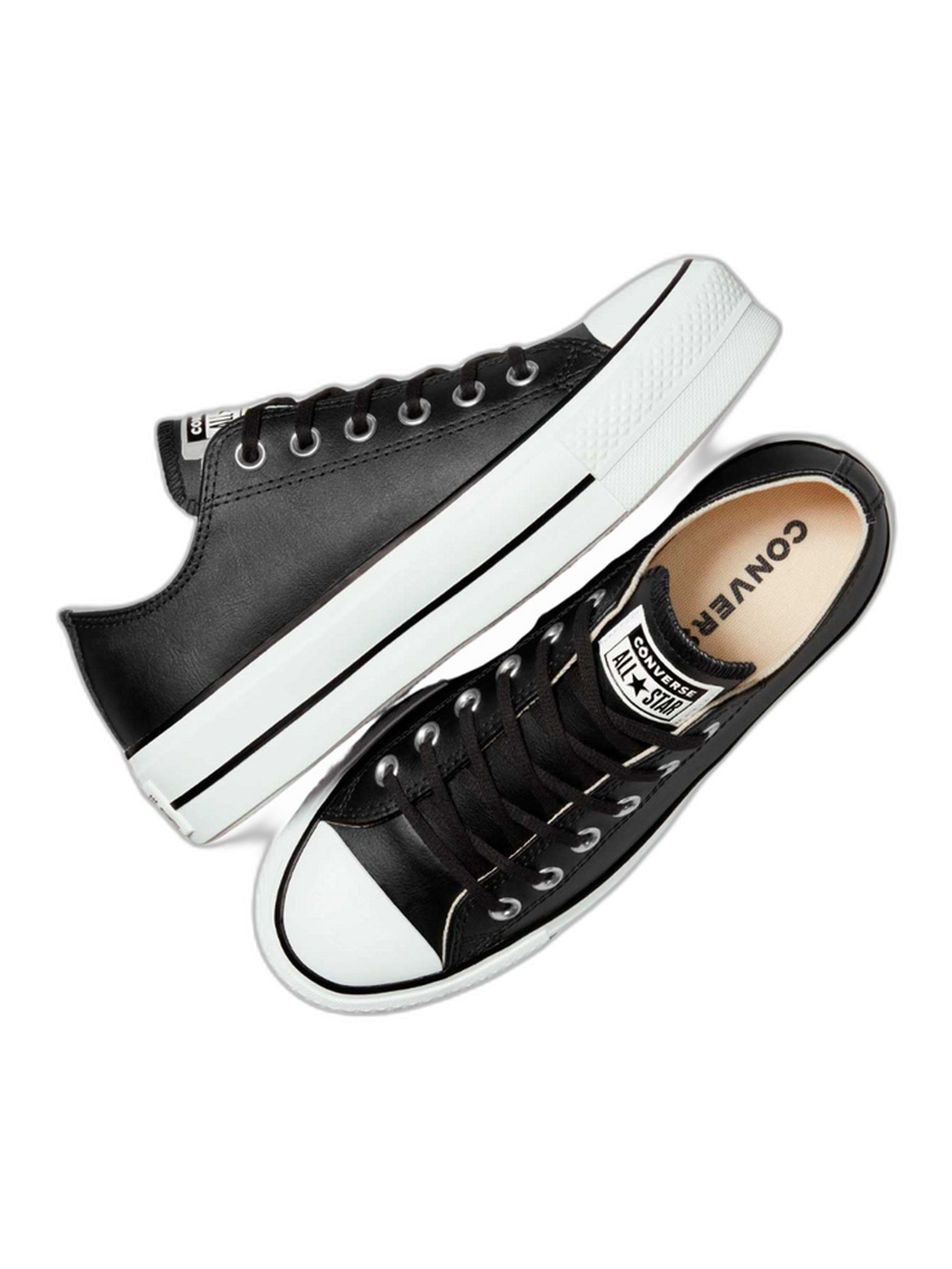 Converse Chuck Taylor All Star Plataforma Ox Negro De Piel