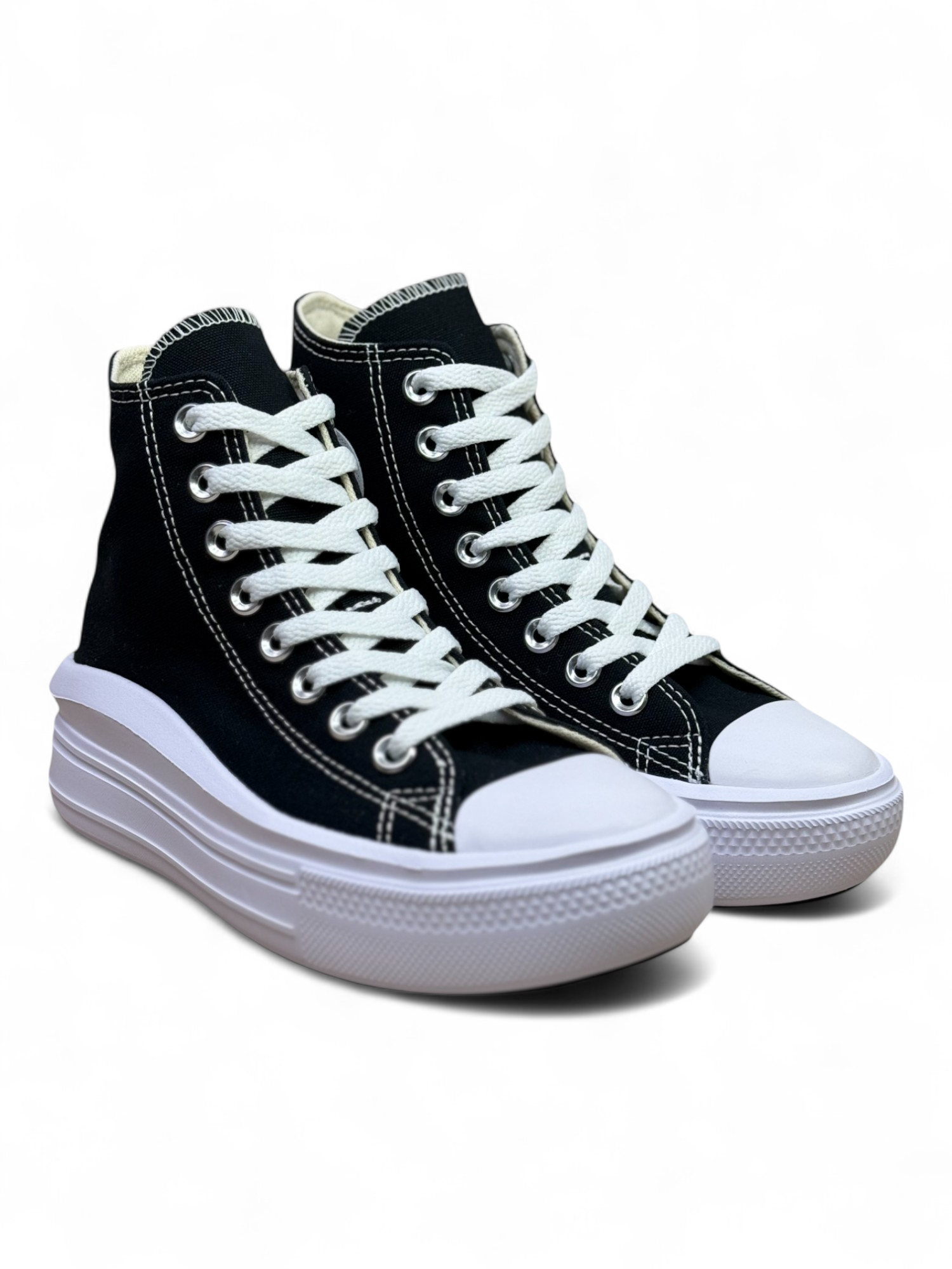 Converse Chuck Taylor All Star Plataforma Move Bota Negro De Lona