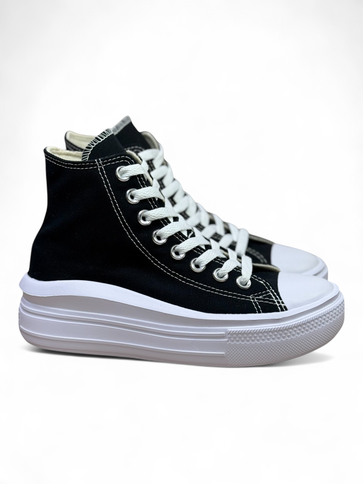 Converse Chuck Taylor All Star Plataforma Move Bota Negro De Lona