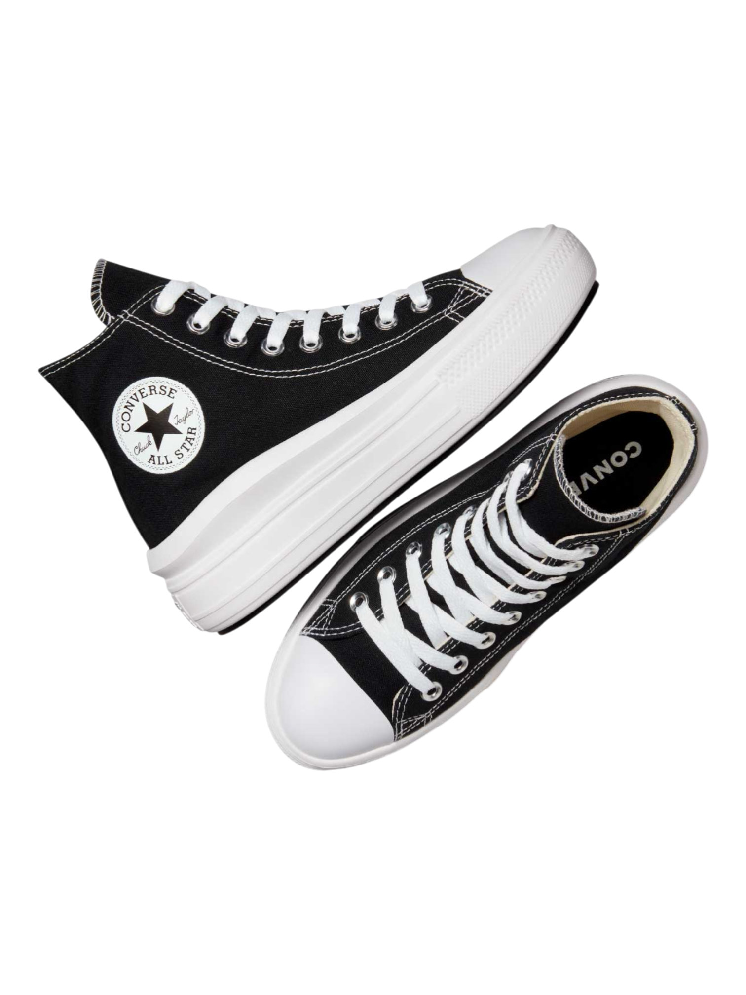 Converse Chuck Taylor All Star Plataforma Move Bota Negro De Lona