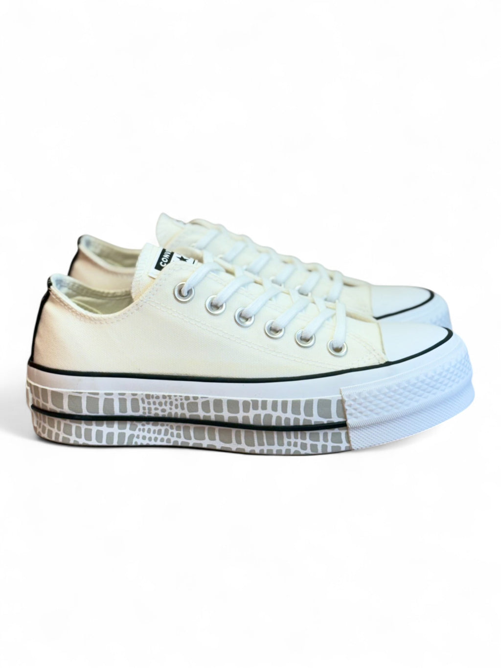 Converse Chuck Taylor Plataforma Ox Beige/Gris