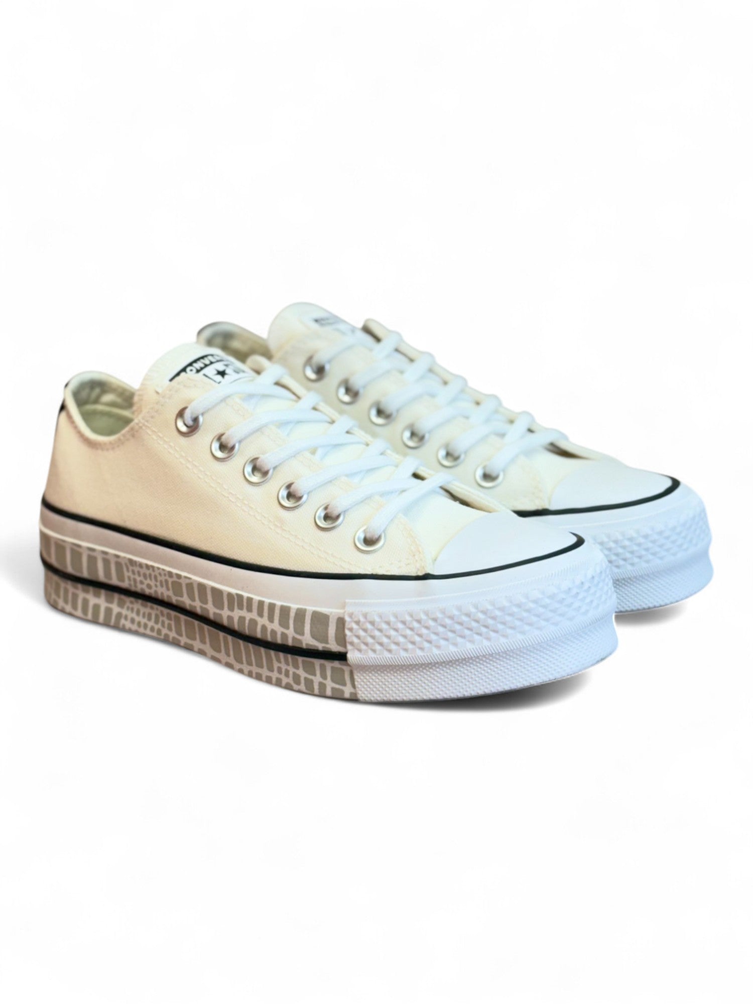 Converse Chuck Taylor Plataforma Ox Beige/Gris