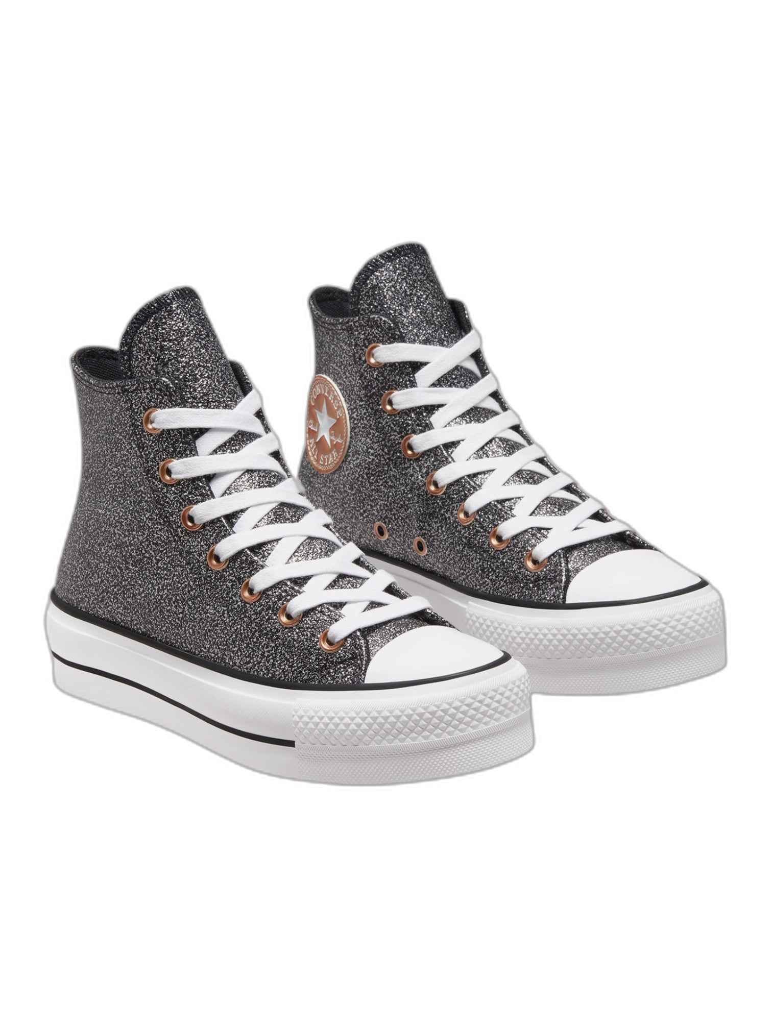 Converse Chuck Taylor All Star Plataforma Glitter Negro De Bota