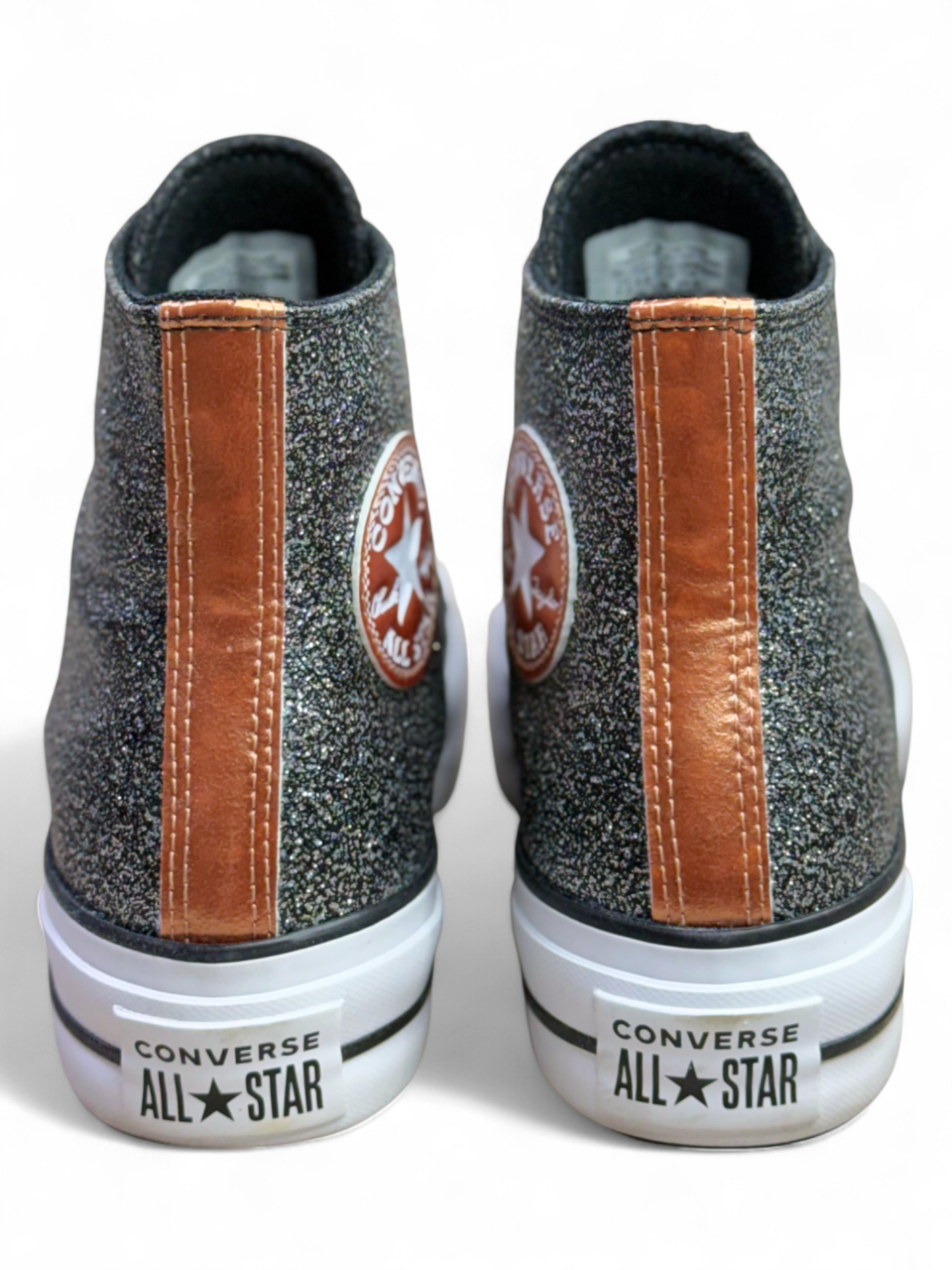 Converse Chuck Taylor All Star Plataforma Glitter Negro De Bota