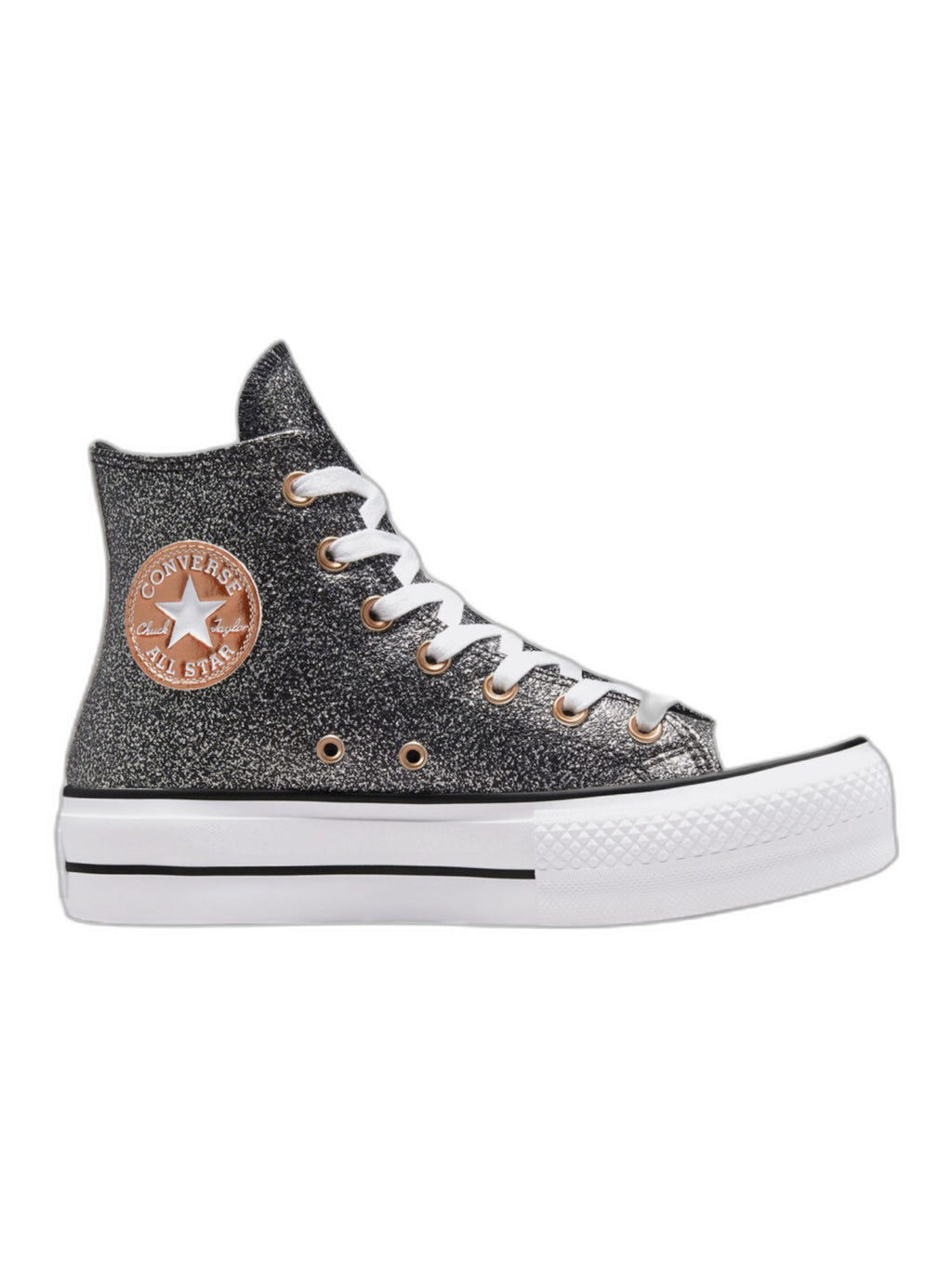 Converse Chuck Taylor All Star Plataforma Glitter Negro De Bota