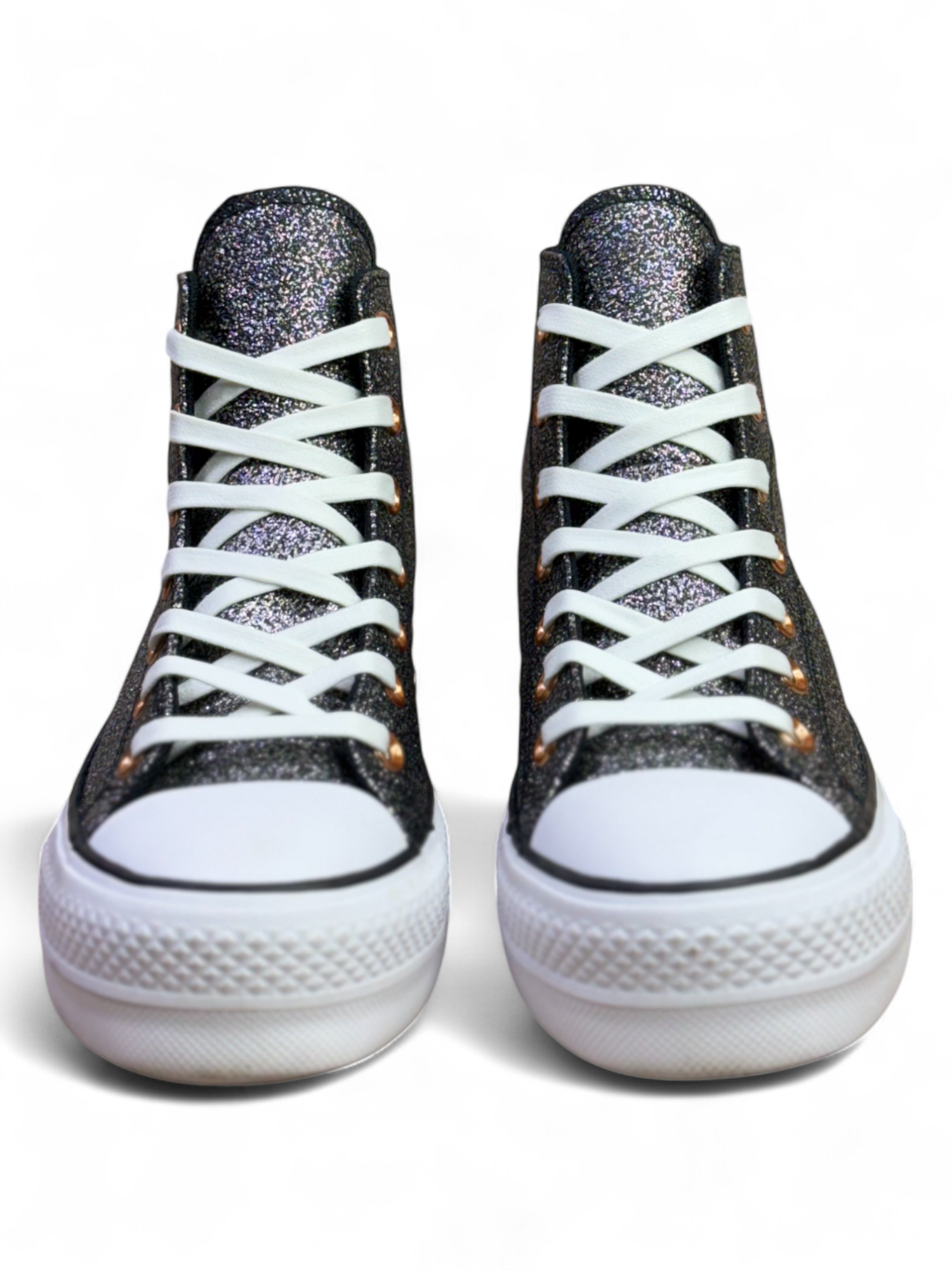 Converse Chuck Taylor All Star Plataforma Glitter Negro De Bota