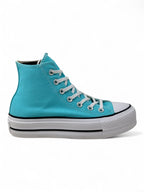 Converse Chuck Taylor All Star Plataforma De Bota Azul Cyan De Lona