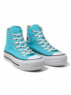Converse Chuck Taylor All Star Plataforma De Bota Azul Cyan De Lona