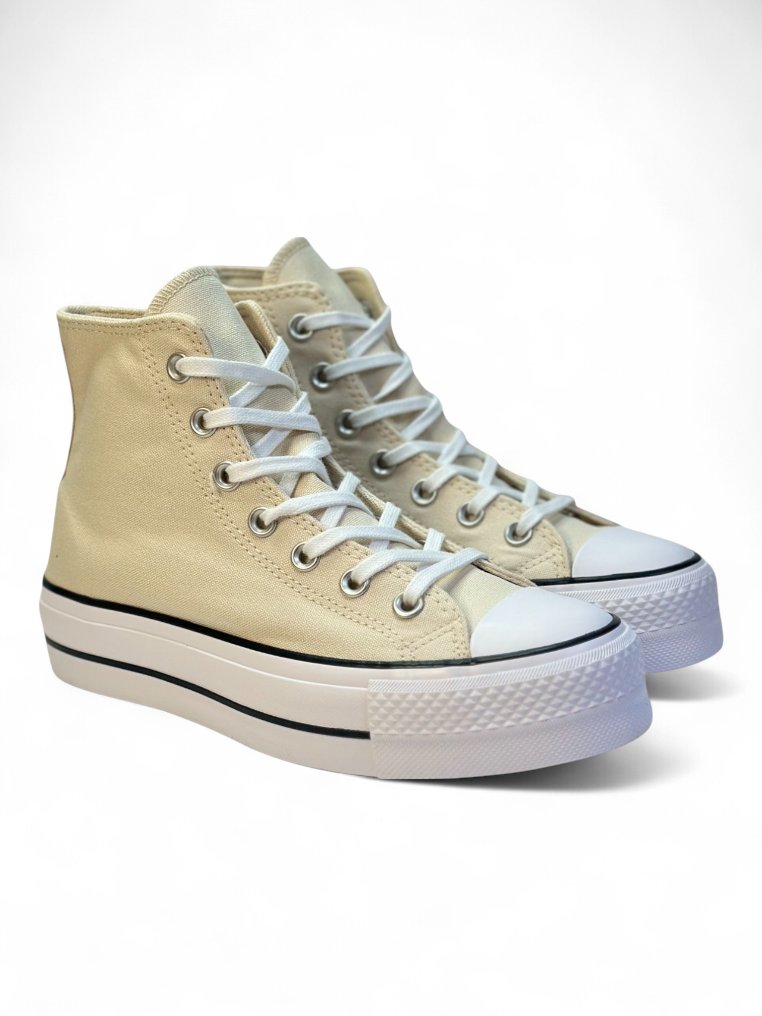 Converse Chuck Taylor All Star Plataforma Beige De Bota