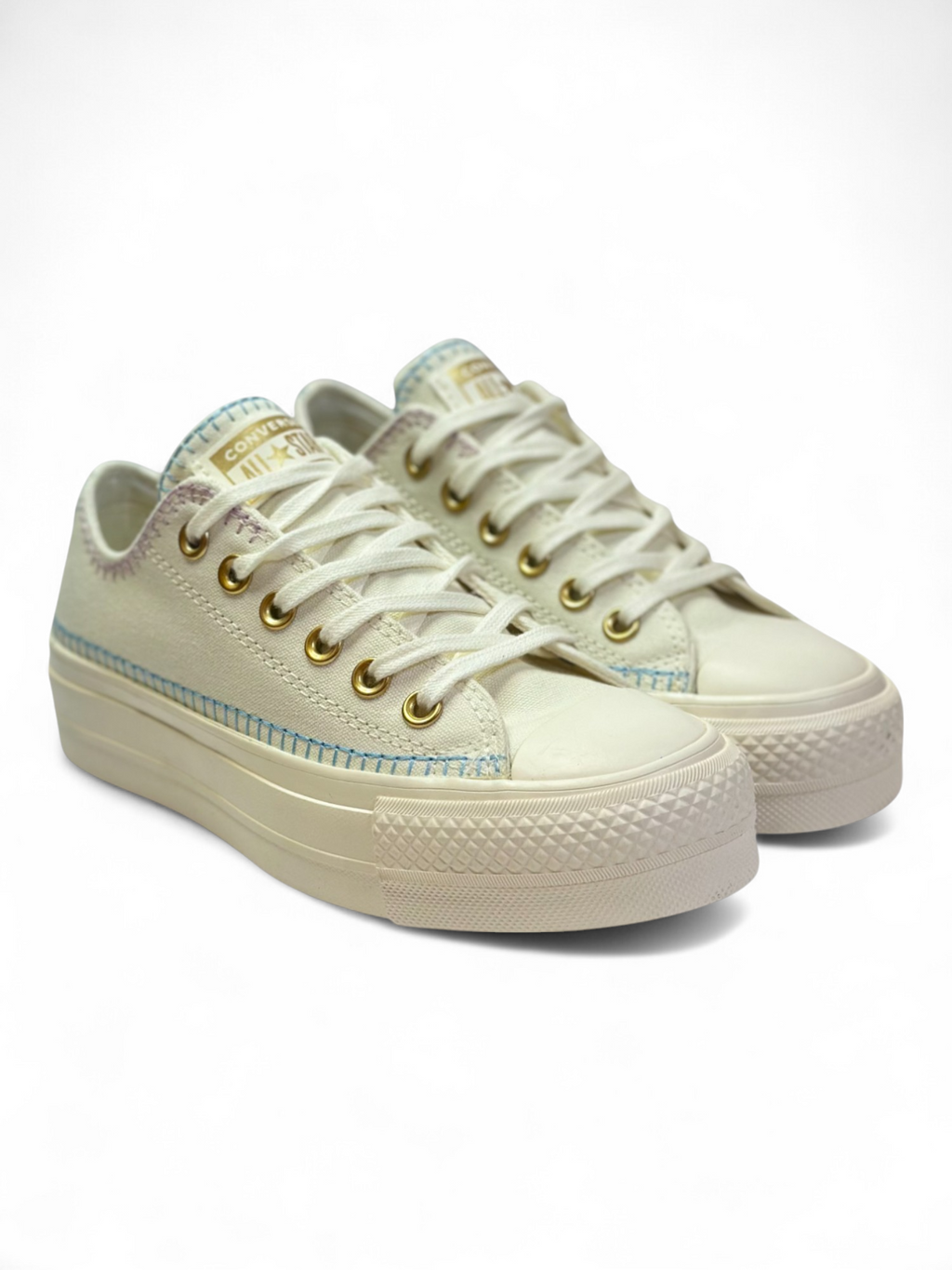 Converse Chuck Taylor All Star Plataforma Ox Bordado Beige