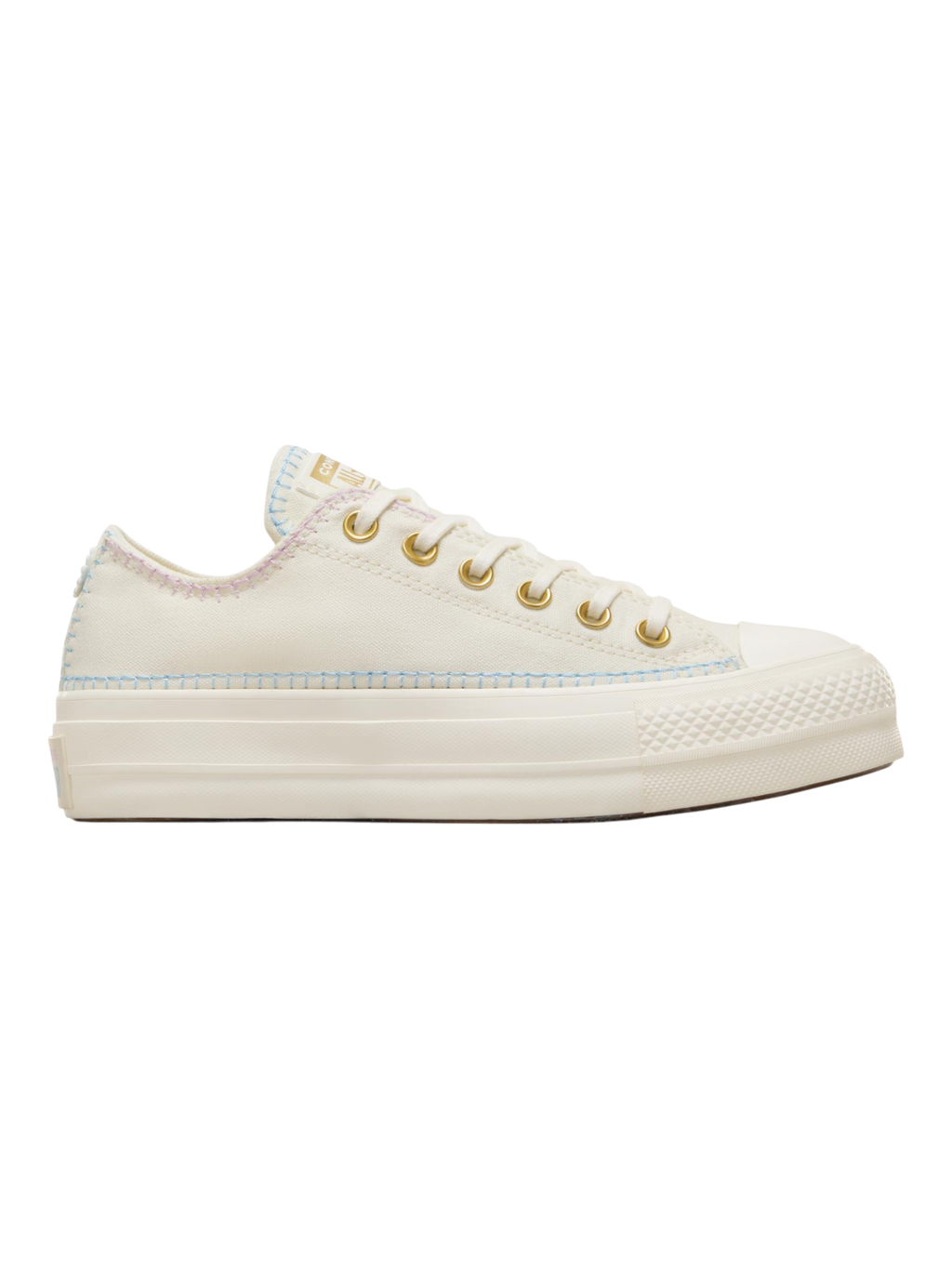 Converse Chuck Taylor All Star Plataforma Ox Bordado Beige