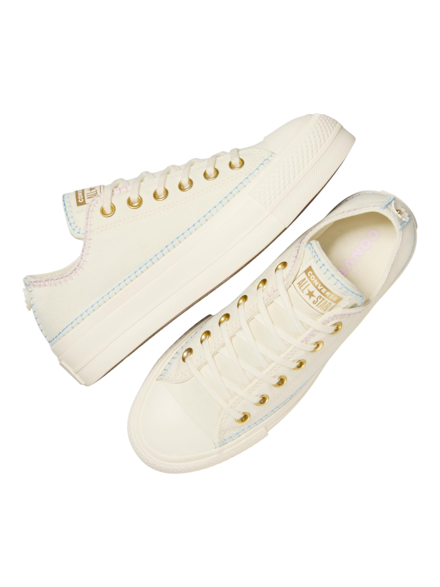 Converse Chuck Taylor All Star Plataforma Ox Bordado Beige