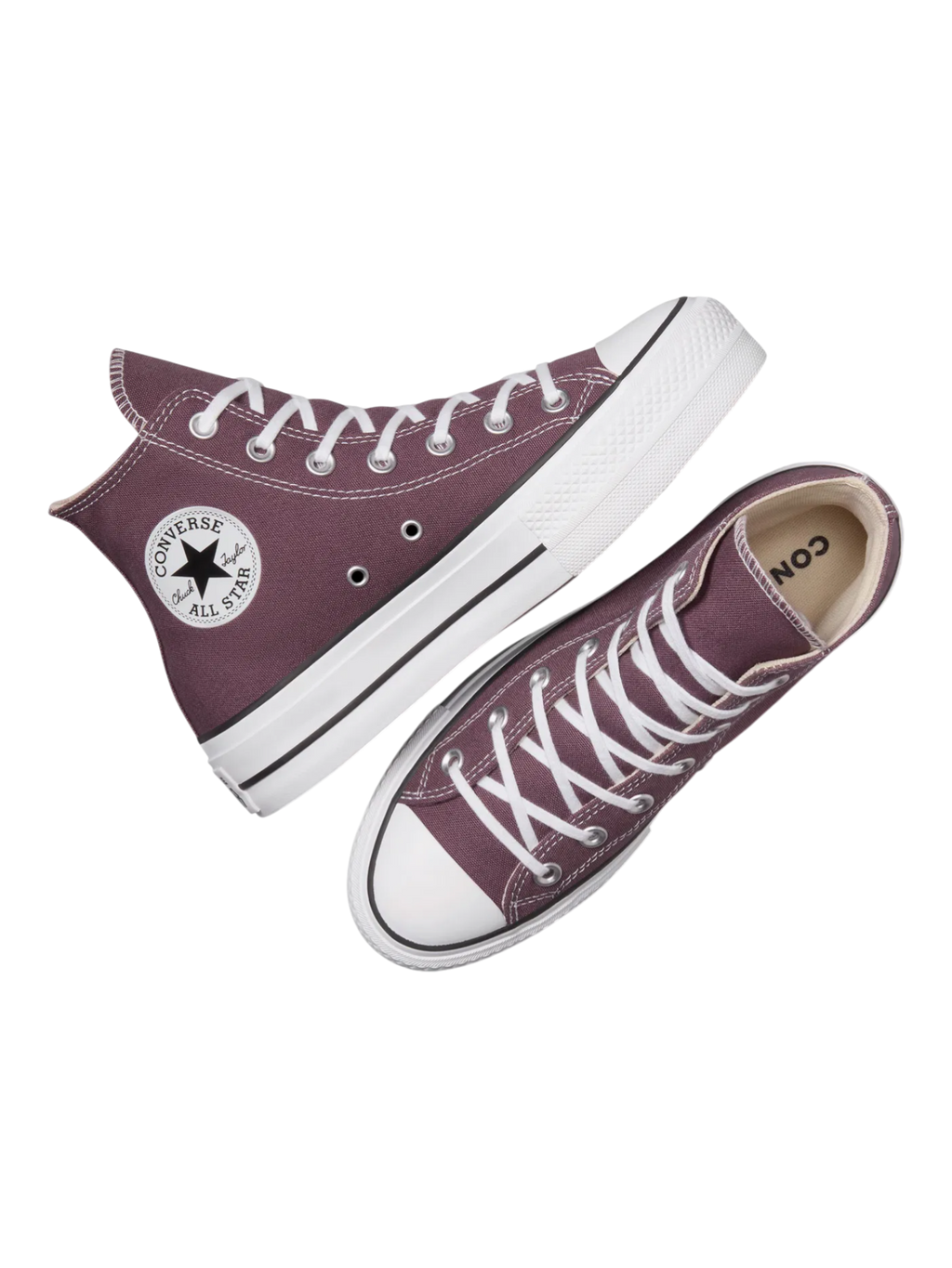 Converse Chuck Taylor All Star Plataforma Café Oscuro en Bota de Lona