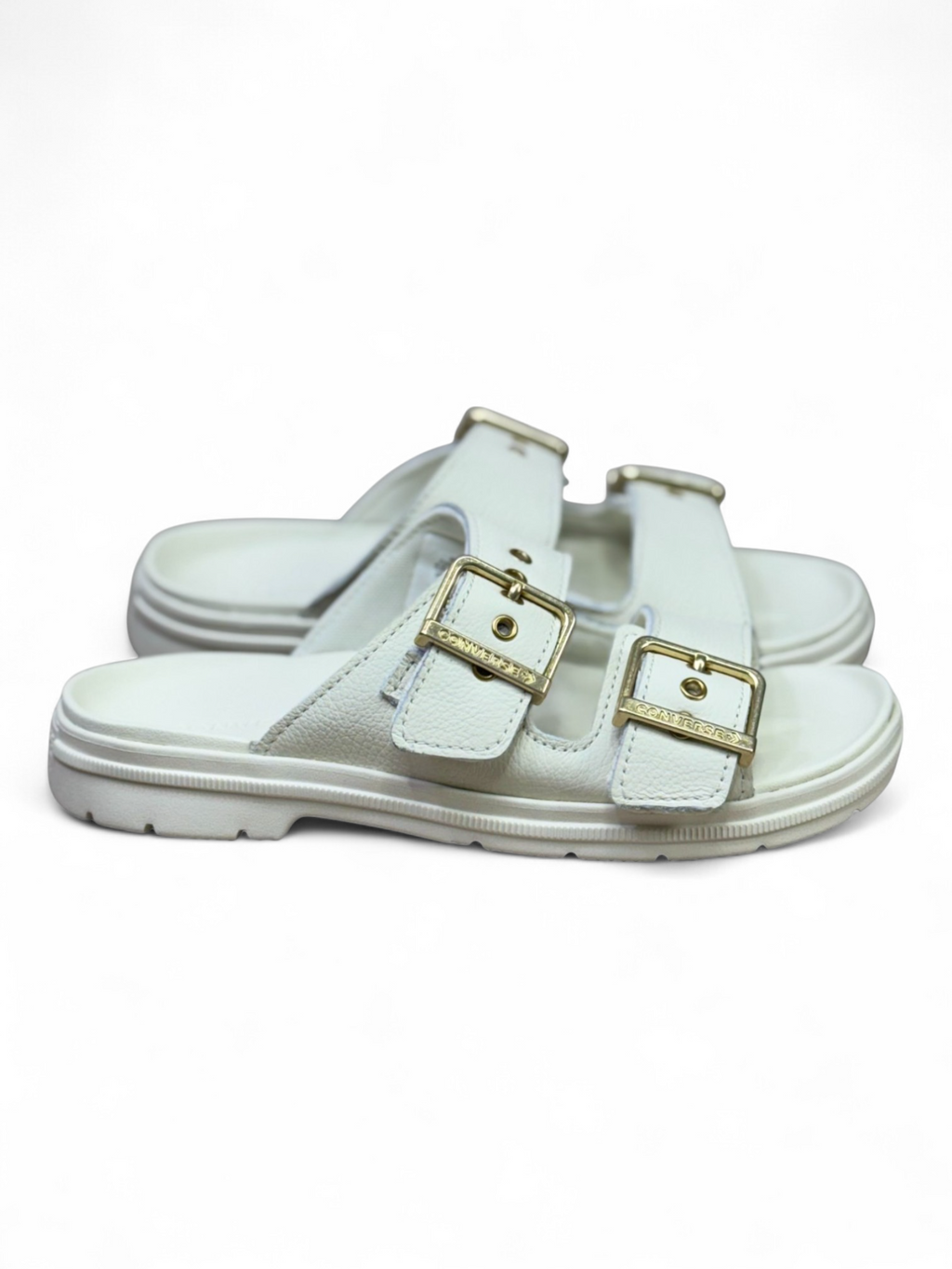 Converse Lugged Flatform Sandalia Blanca Slip On de Piel