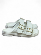 Converse Lugged Flatform Sandalia Blanca Slip On de Piel