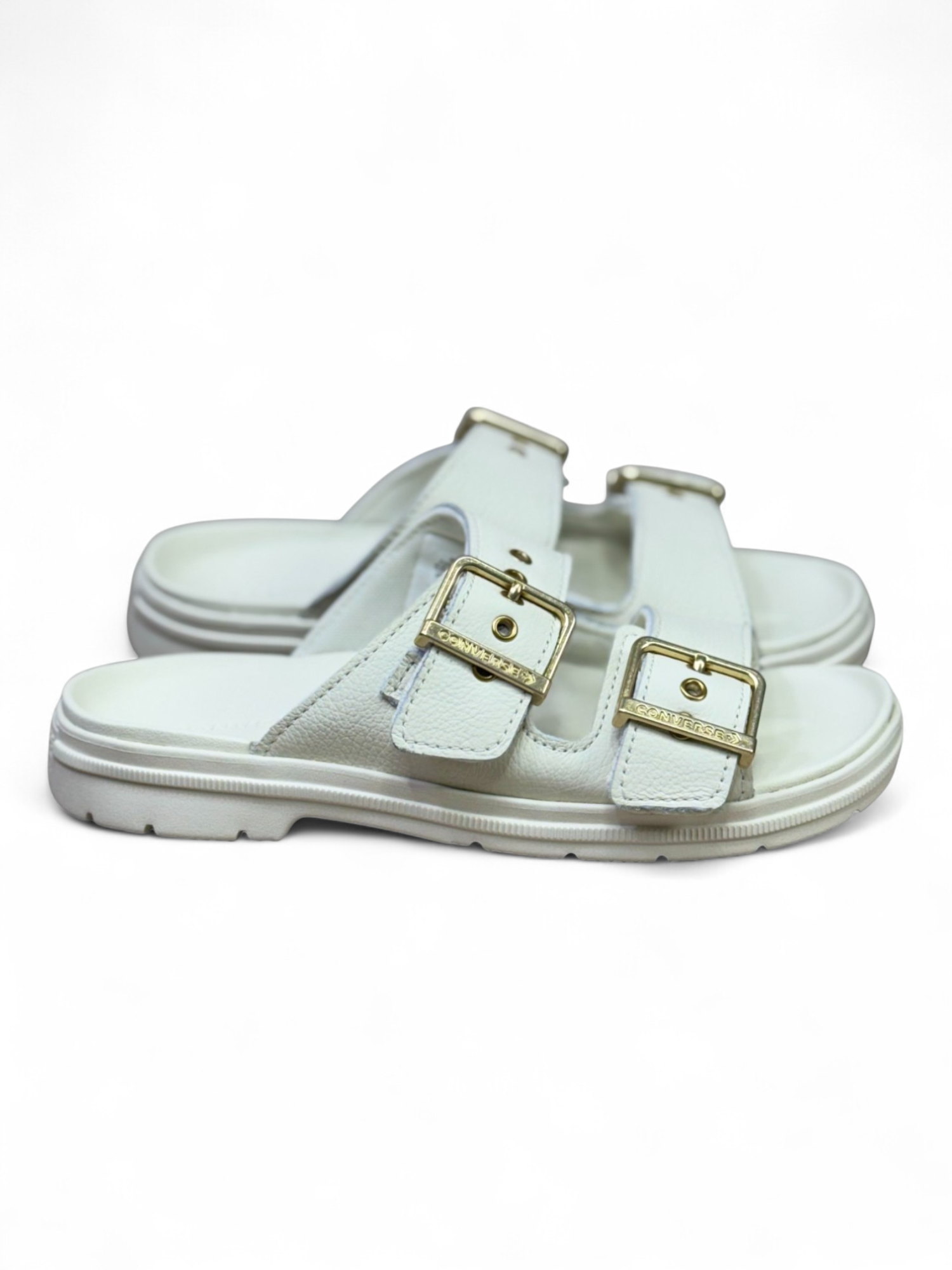 Converse Lugged Flatform Sandalia Blanca Slip On de Piel
