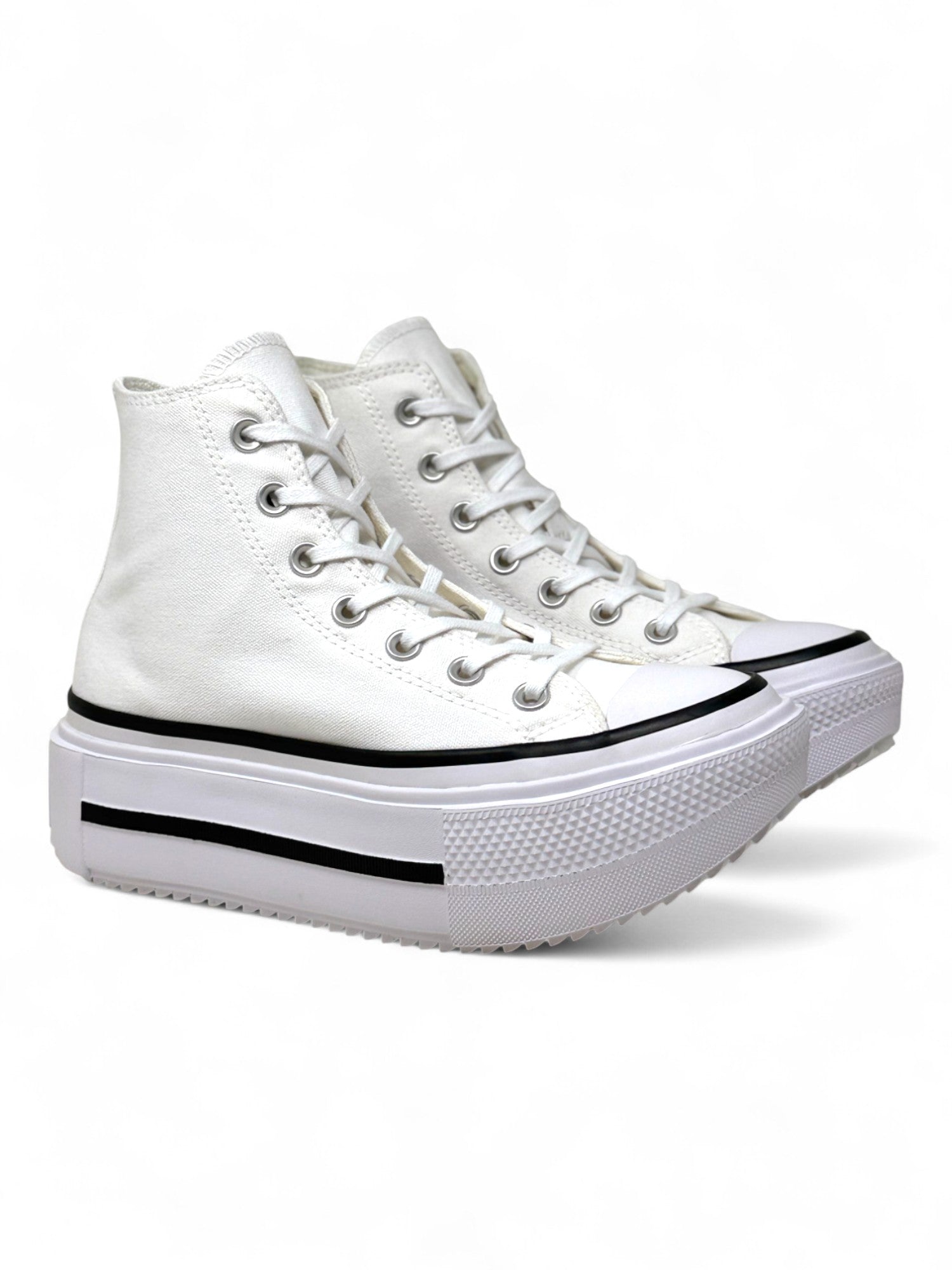 Converse de Plataforma Double Stack Blancos en Bota