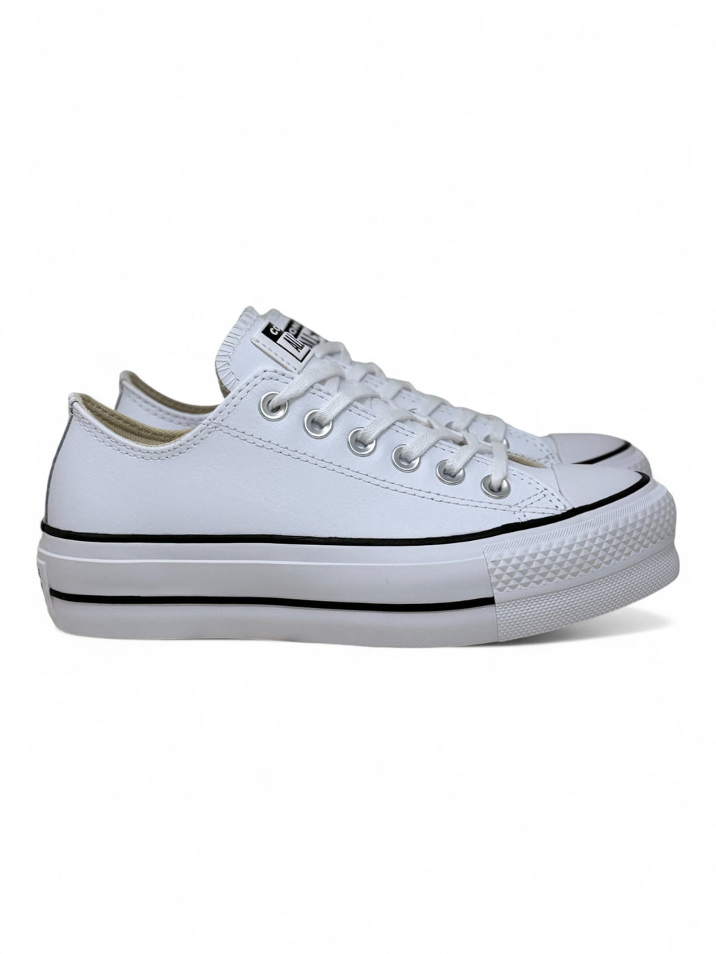 Converse Chuck Taylor All Star Plataforma Ox Blanco De Piel