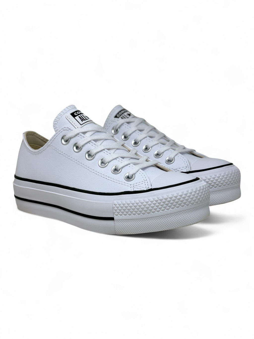 Converse Chuck Taylor All Star Plataforma Ox Blanco De Piel