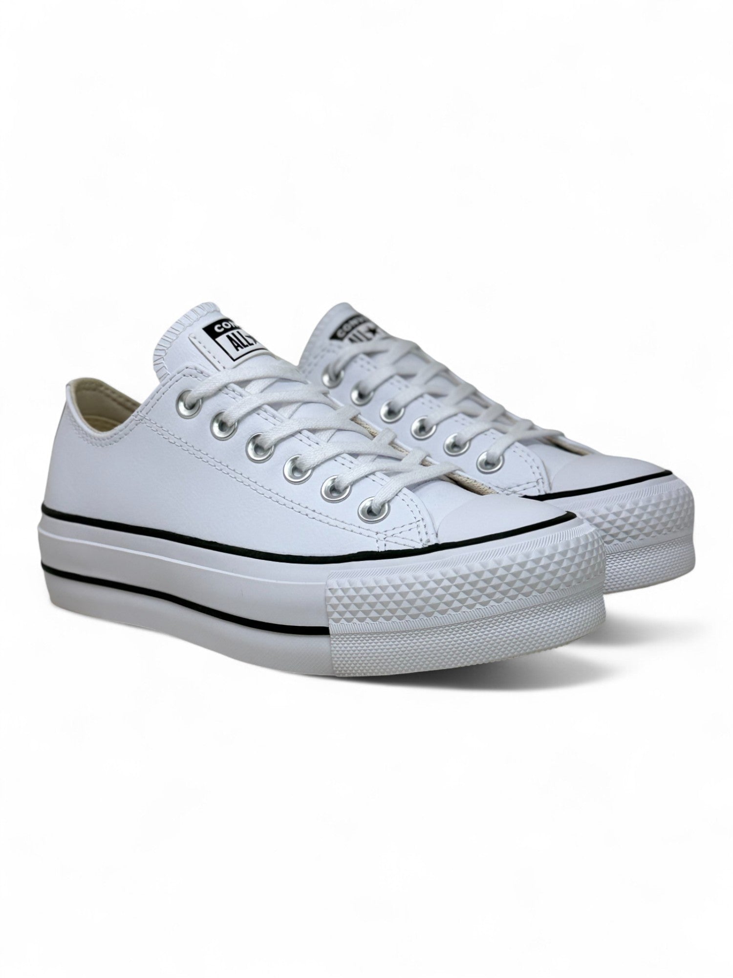 Converse Chuck Taylor All Star Plataforma Ox Blanco De Piel