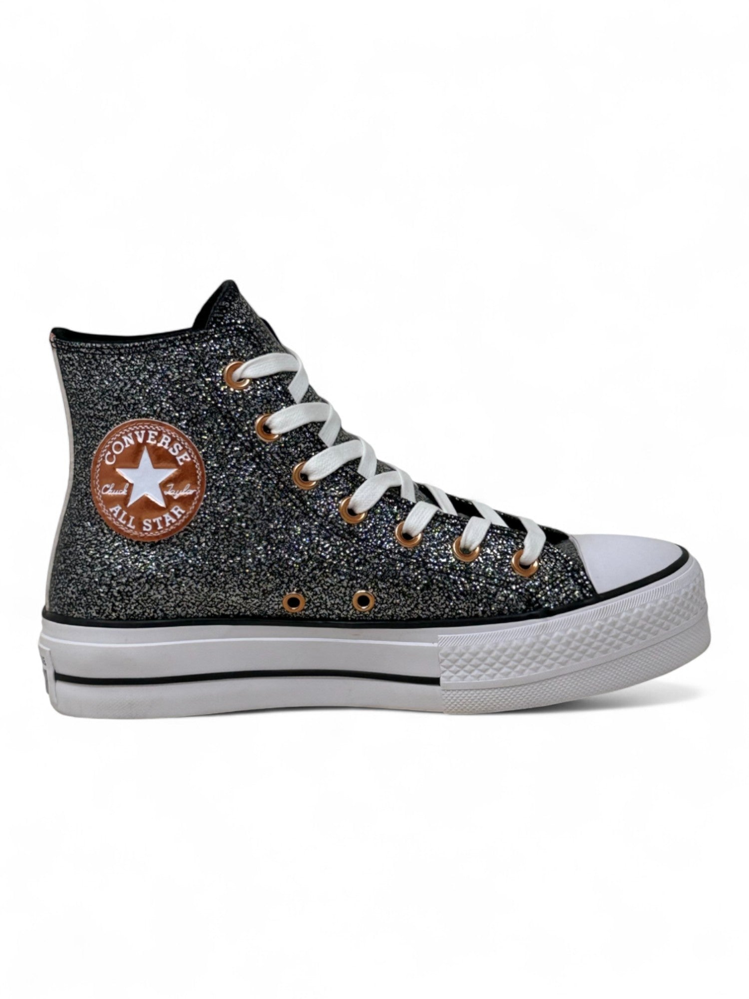 Converse Chuck Taylor All Star Plataforma Glitter Negro De Bota