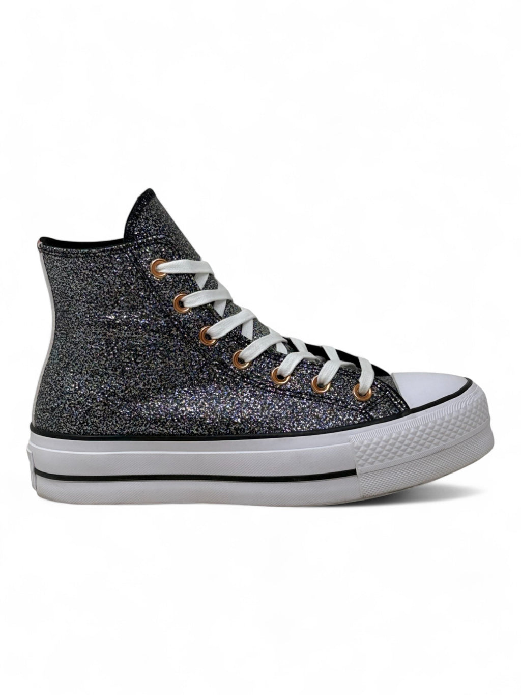 Converse Chuck Taylor All Star Plataforma Glitter Negro De Bota