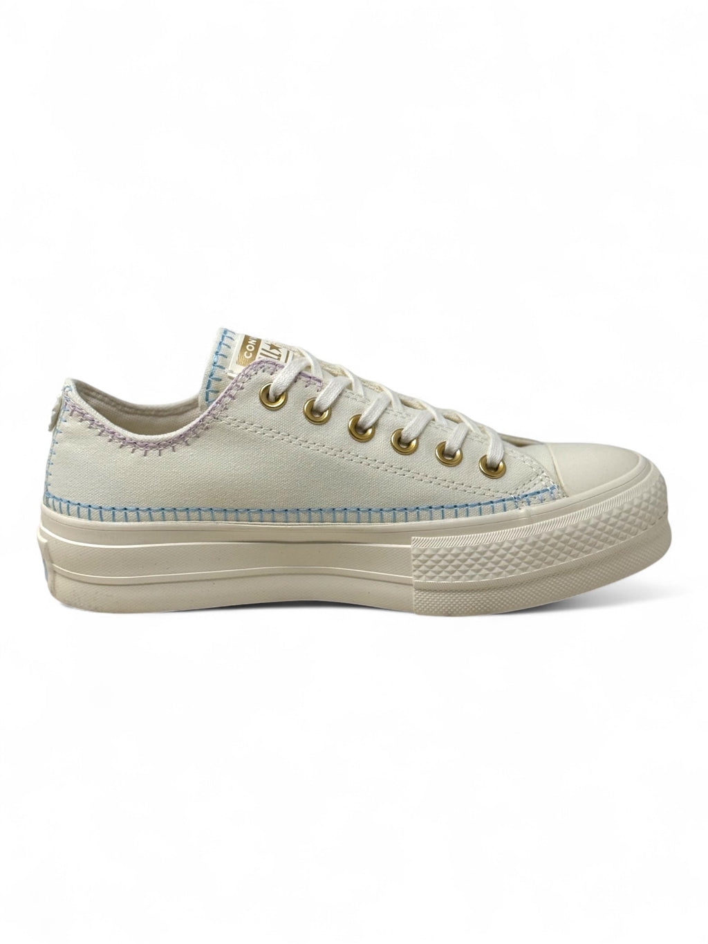 Converse Chuck Taylor All Star Plataforma Ox Bordado Beige