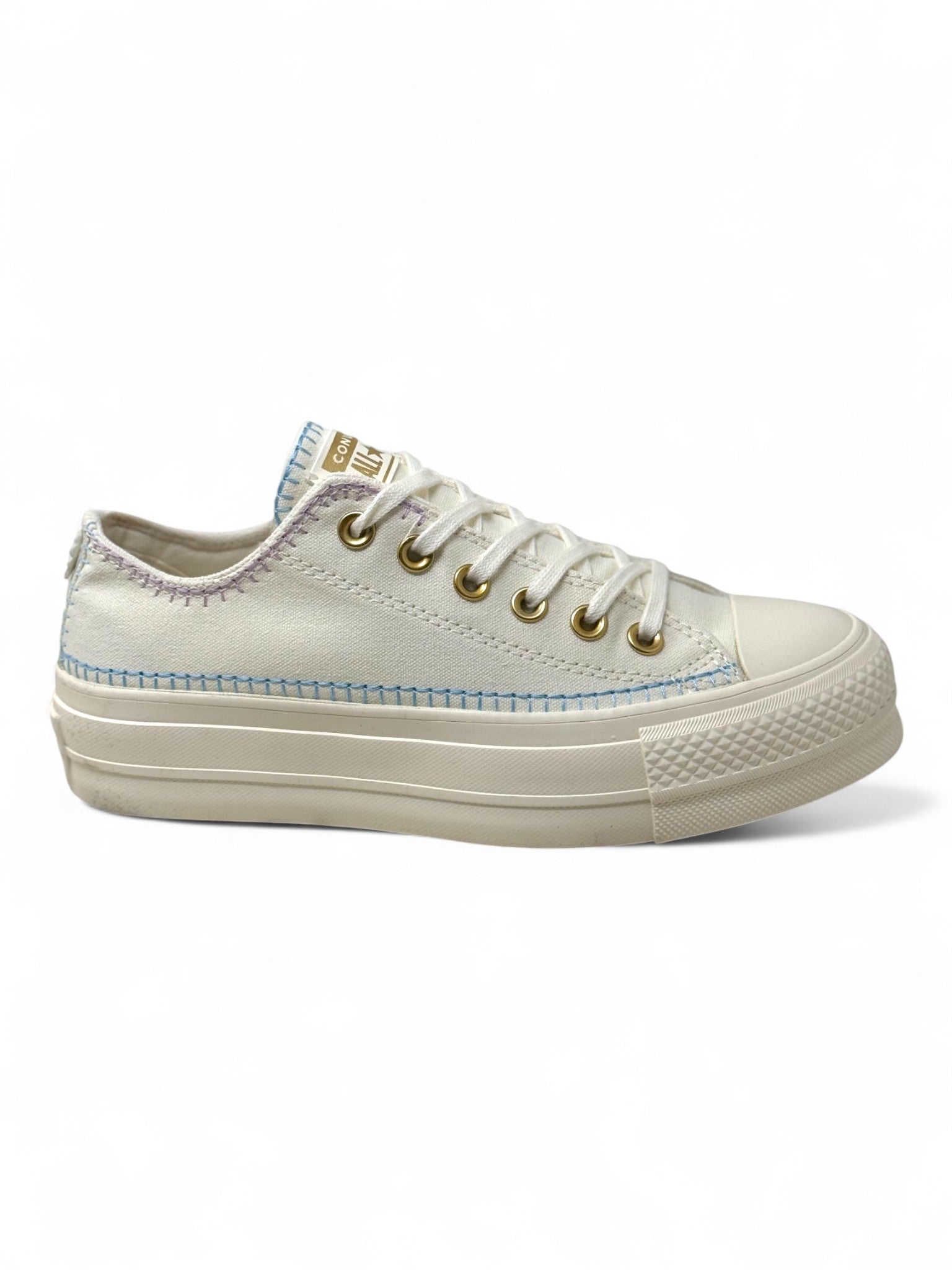 Converse Chuck Taylor All Star Plataforma Ox Bordado Beige